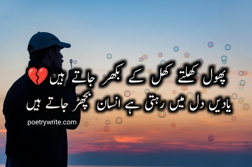 Yaad shayari 2 lines Urdu text