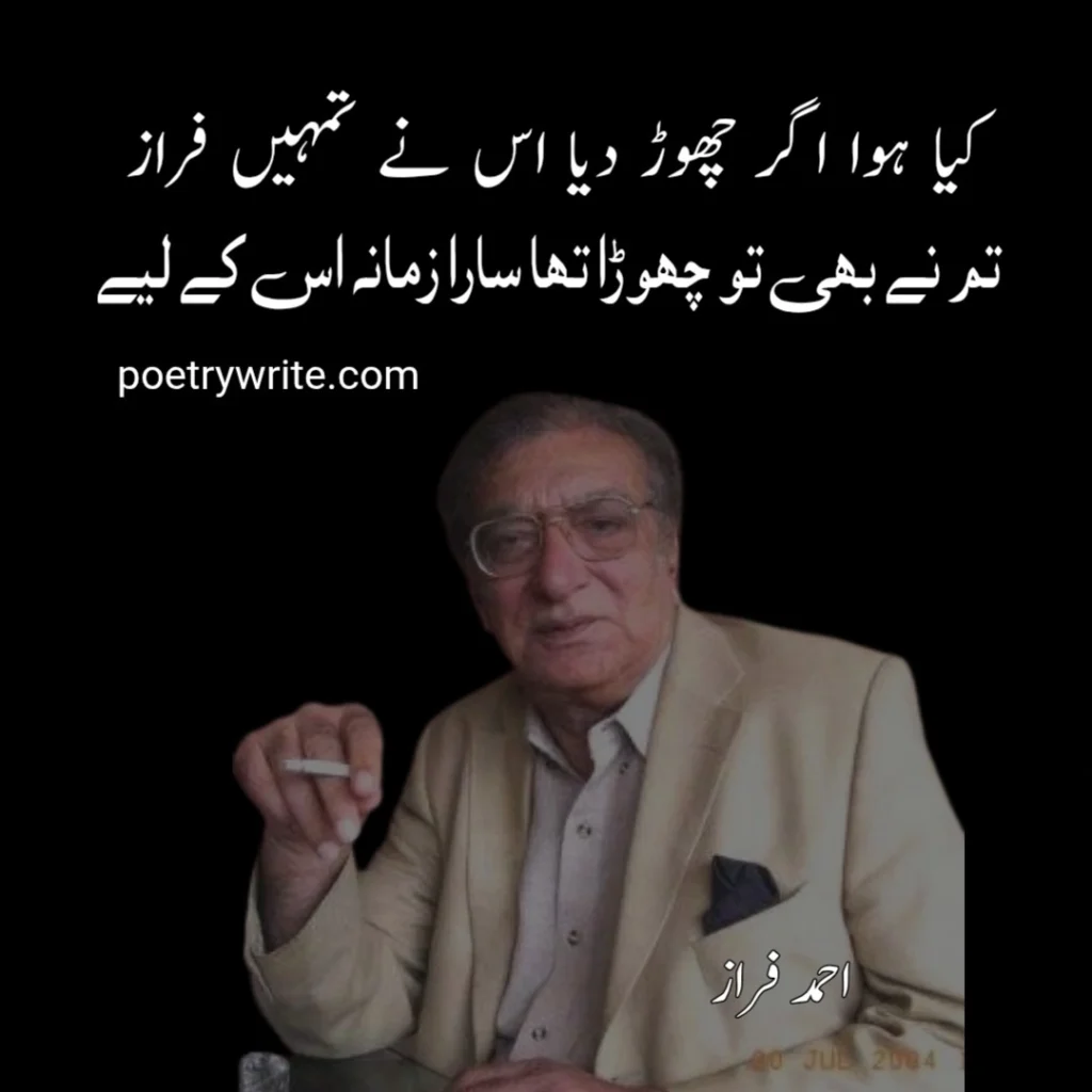 Top 100 +Ahmed Faraz Best Poetry : Heart-Touching Urdu Sher