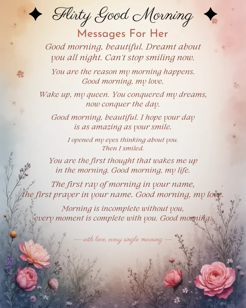 Flirty Good Morning Texts for Her (Playful & Romantic)