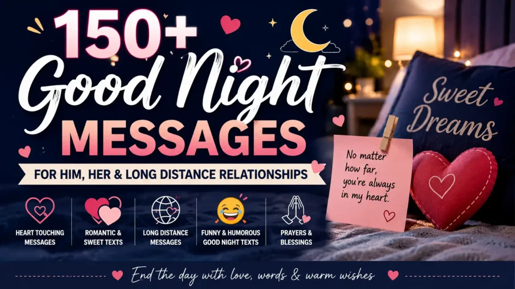 150+ Heart Touching Good Night Messages for Him, Her & Long-Distance Love
